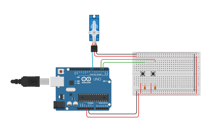 Circuit design Servo Motor - Tinkercad