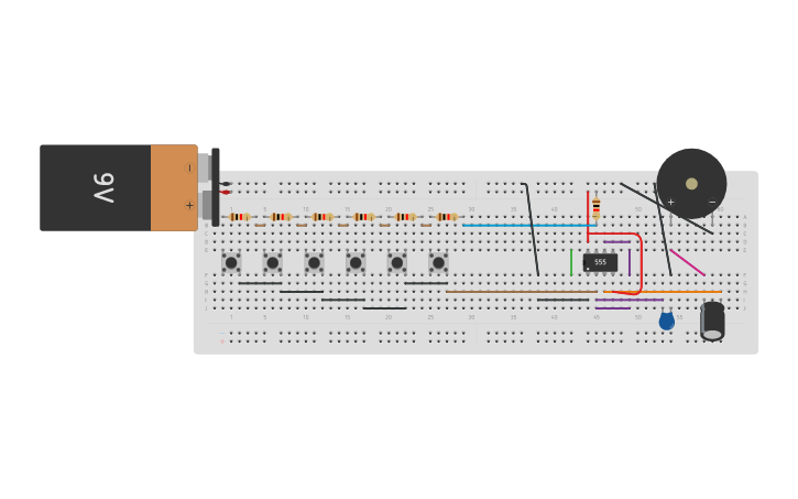 Circuit design Piano Without Arduino - Tinkercad