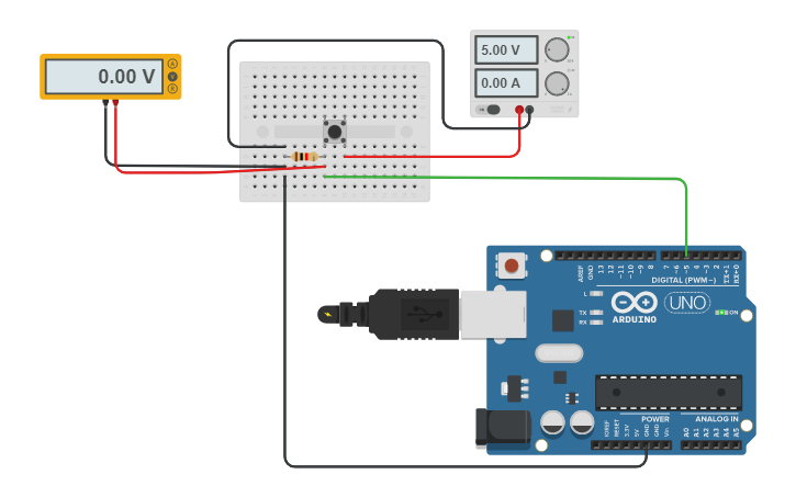 Circuit design Boton pull down | Tinkercad