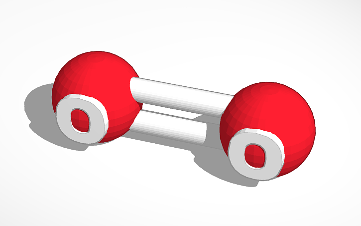 3D design Simple O2 Molecule (Oxygen Gas) - Tinkercad