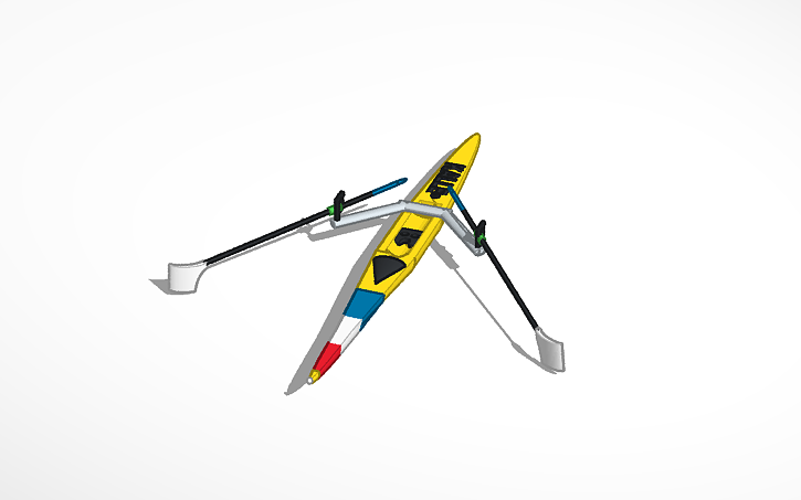 3D design roeiboot rowing boat skiff - Tinkercad