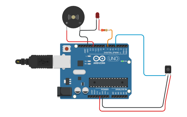 Circuit design Flame Sensor - Tinkercad