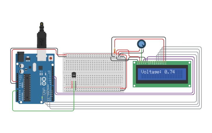 Circuit design Temperature Sensor - Tinkercad