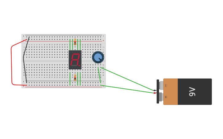 Circuit design LED 7-segment Display. - Tinkercad