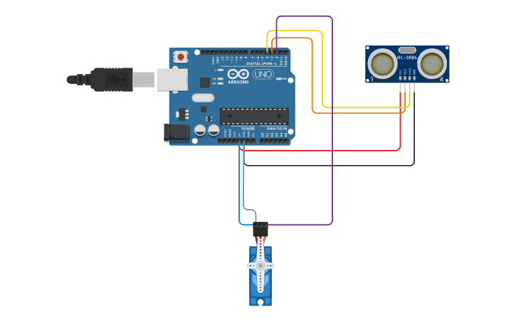 Circuit design Smart Trash | Tinkercad