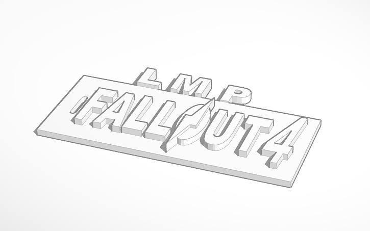 3D design fallout nametag | Tinkercad