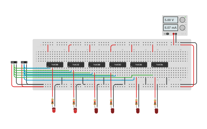 Circuit design Logic Gates - Tinkercad