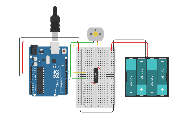 Circuit design Motor Lesson - Tinkercad