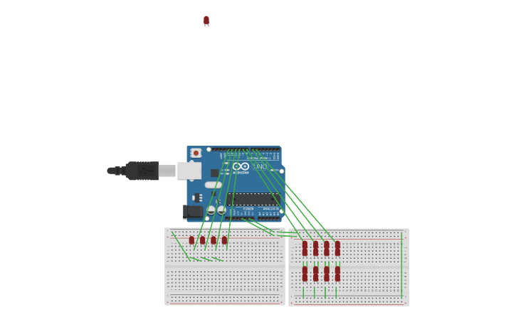 Circuit design Arduino Leds - Tinkercad