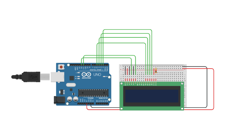 Circuit design LCD Monitor with Arduino - Tinkercad