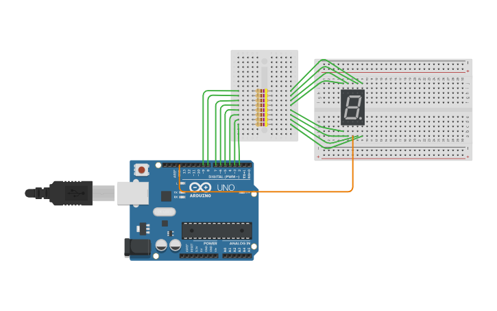 Circuit design 7Seg | Tinkercad