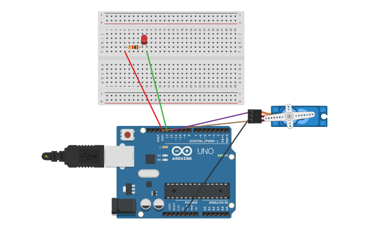 Circuit design Micro Servo - Tinkercad