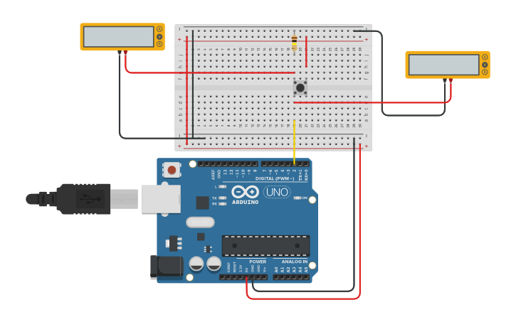 Circuit design Taster (Pulldown) | Tinkercad