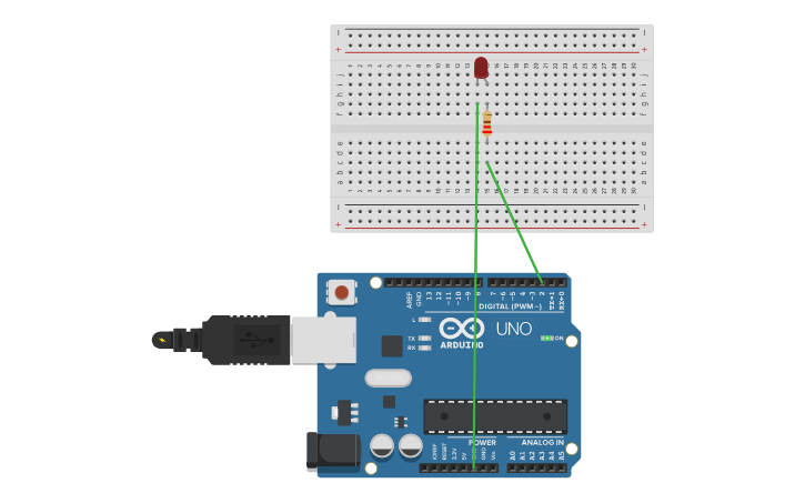 Circuit design Arduino simulator LED - Tinkercad