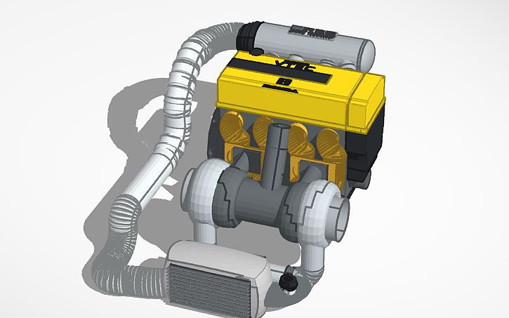 3D design twin turbo b20vtec - Tinkercad