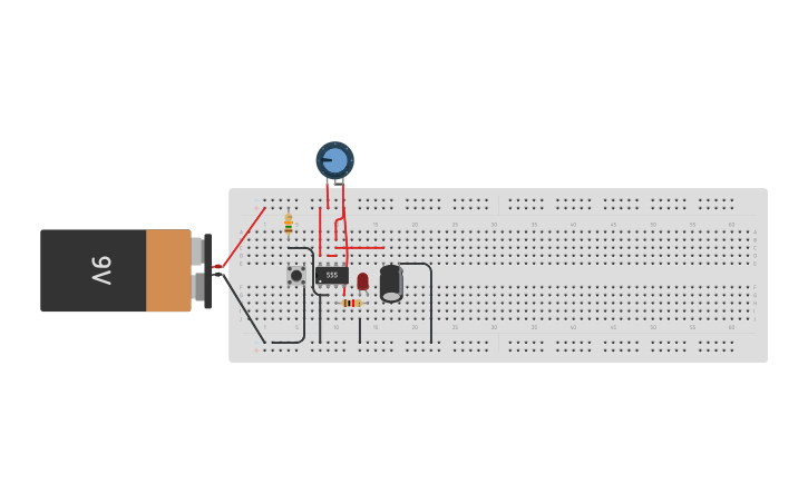 Circuit Design Circuito Monoestable Con 555 - Tinkercad