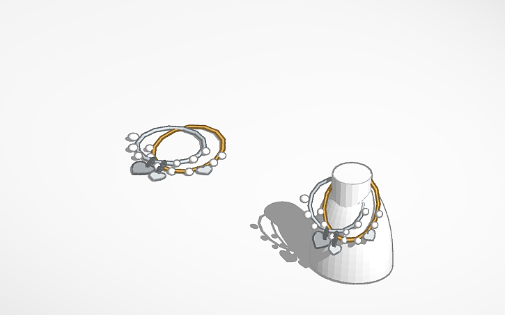 3D design gold & silver necklace - Tinkercad