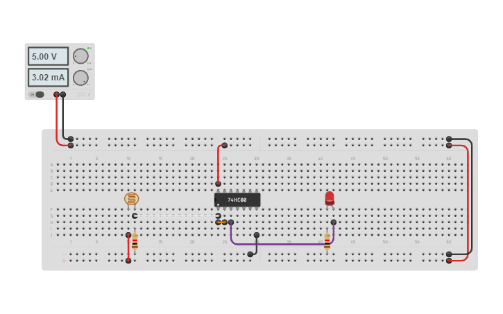 Circuit design LED flasher using nand gate - Tinkercad