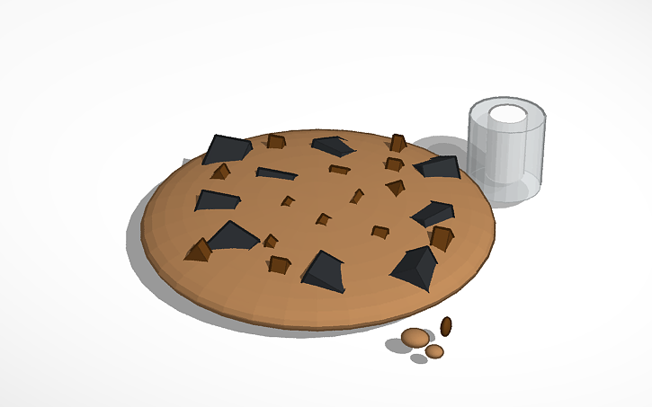 3D design cookies and milk | Tinkercad