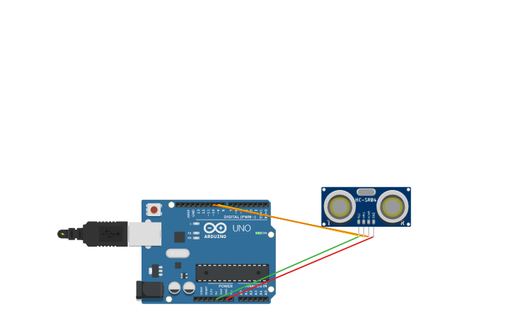 Circuit design Ultrasonic sensor | Tinkercad