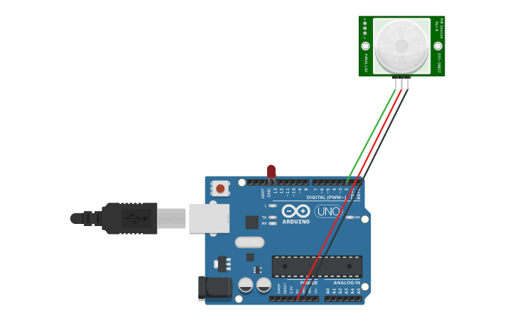 Circuit design Passive Infrared Sensor | Tinkercad