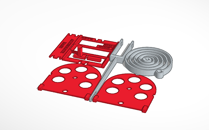 3D design Mousetrap style spring arm - Tinkercad