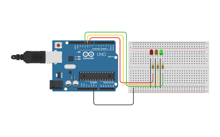 Circuit design Arduino - Semaphore - Tinkercad