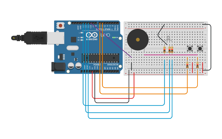 Circuit design Examen 1 Arduino | Tinkercad
