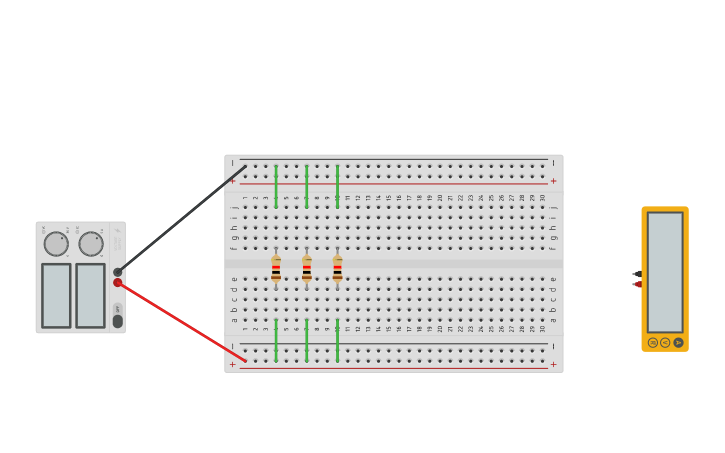 Circuit design RESISTENCIAS EN PARALELO - Tinkercad