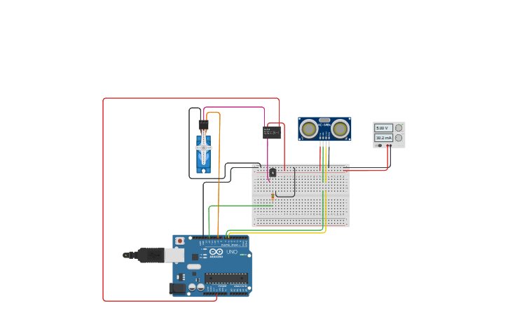 Circuit design Copy of Sensor ULTRASSOM Braço Robótico rev2 | Tinkercad