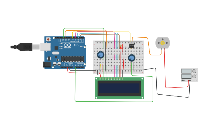 Circuit design motor cc - Tinkercad