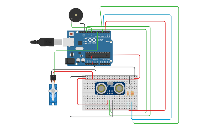 Circuit design Kelompok 1B - Pintu Otomatis Berbasis Ultrasonik Beserta ...
