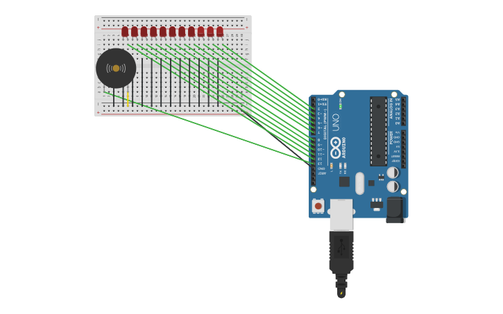 Circuit design Knight rider sim | Tinkercad