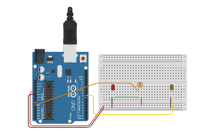 Circuit design Lab 08: Light Sensor | Tinkercad