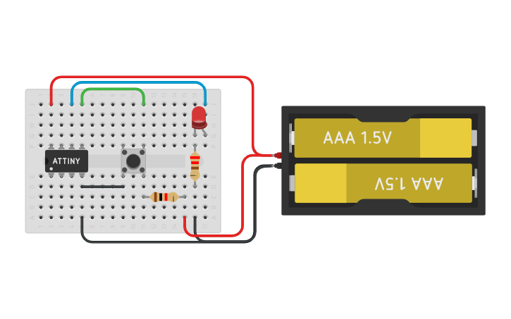 Circuit design Debounce com pull-up - Tinkercad