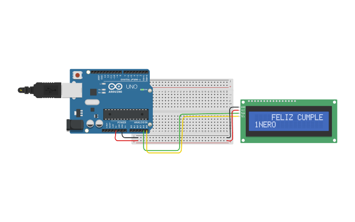 Circuit design LCD A I2C - Tinkercad