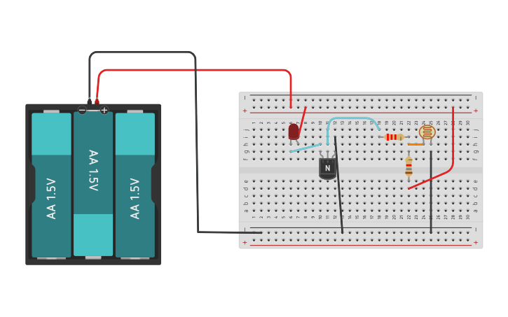 Circuit design 5. Darkness sensor - Tinkercad