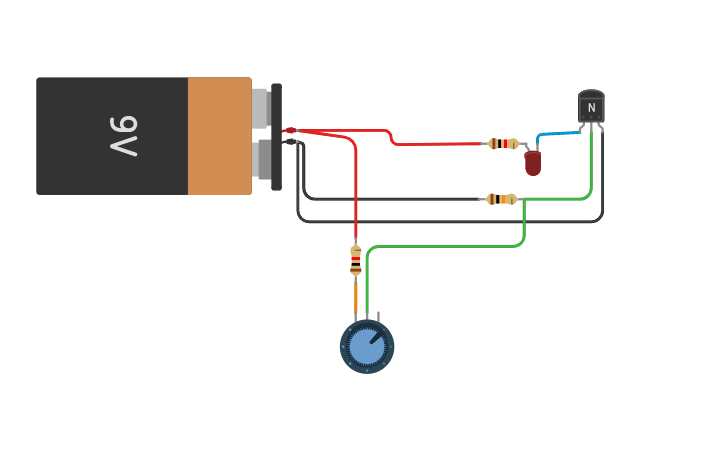 Circuit design Pilotaggio LED con potenziometro e transistore BJT ...