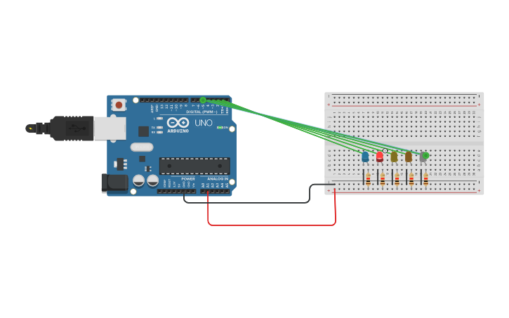 Circuit design Blinking Lights | Tinkercad