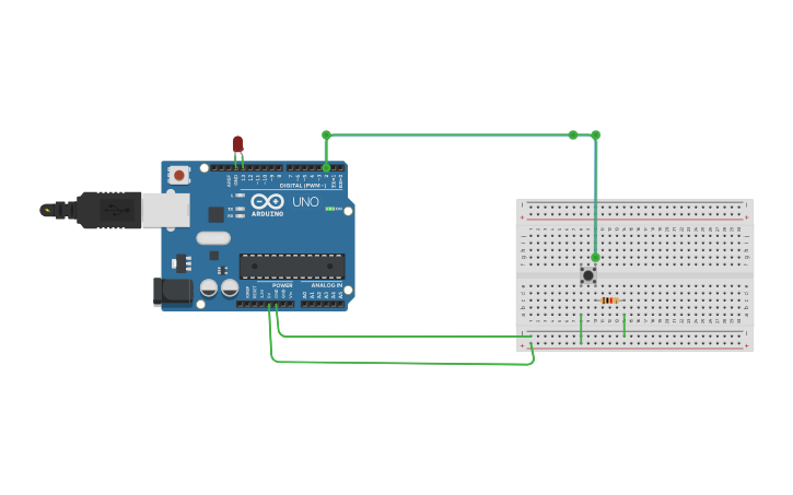Circuit design push button - Tinkercad