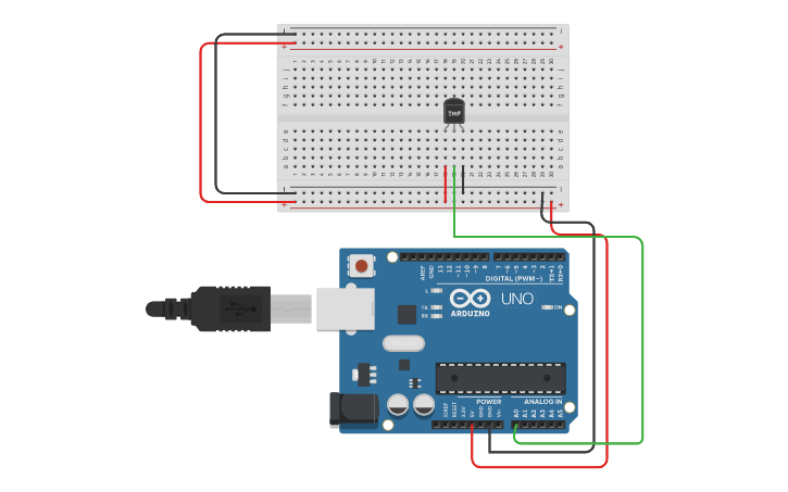 Circuit design TinkerCAD 2B - Temperature Sensor Arduino on TinkerCad ...