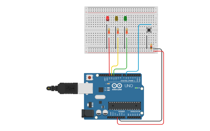 Circuit Design Semaforo Con Pulsante Tinkercad 2489