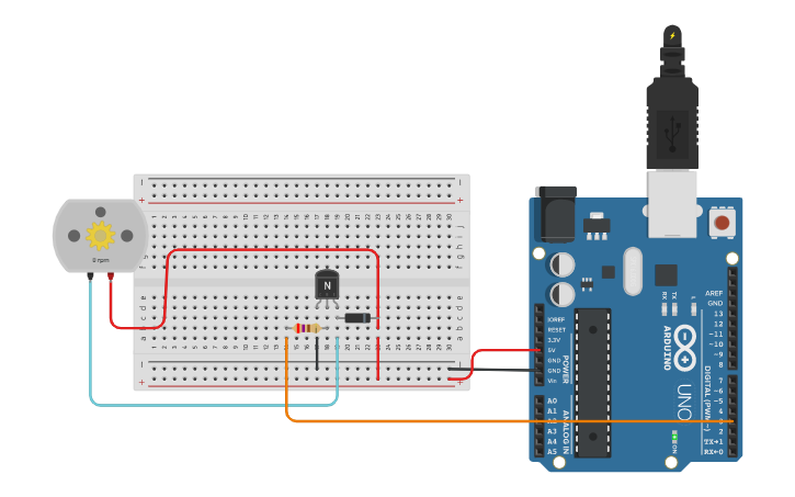 Circuit design C5-PWM-Motor corriente continua | Tinkercad