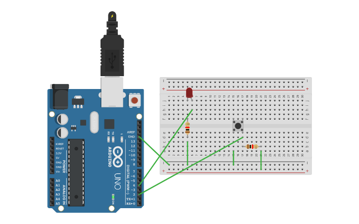 Circuit design Pull-up/Arduino - Tinkercad