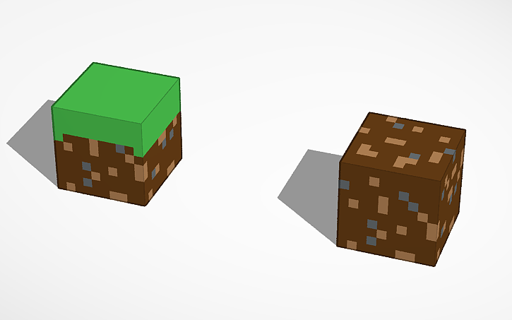 3D design Minecraft Dirt Block - Tinkercad