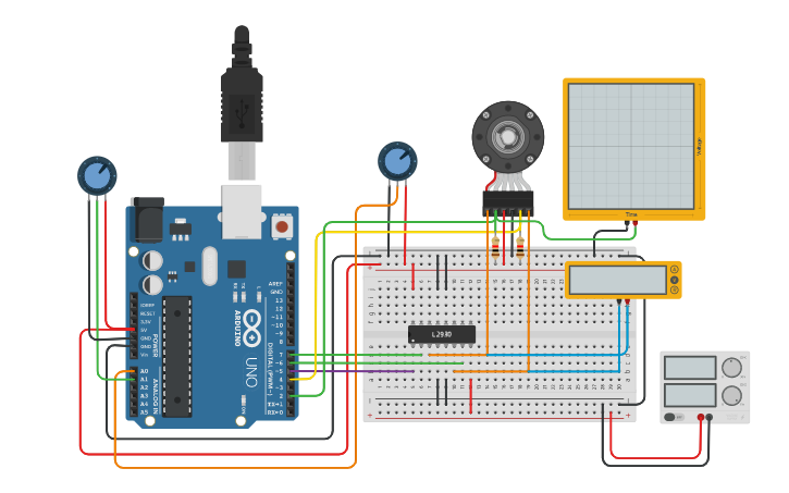 Circuit design Medidor de RPM - Encoder - Motor 280 rpm - Tinkercad
