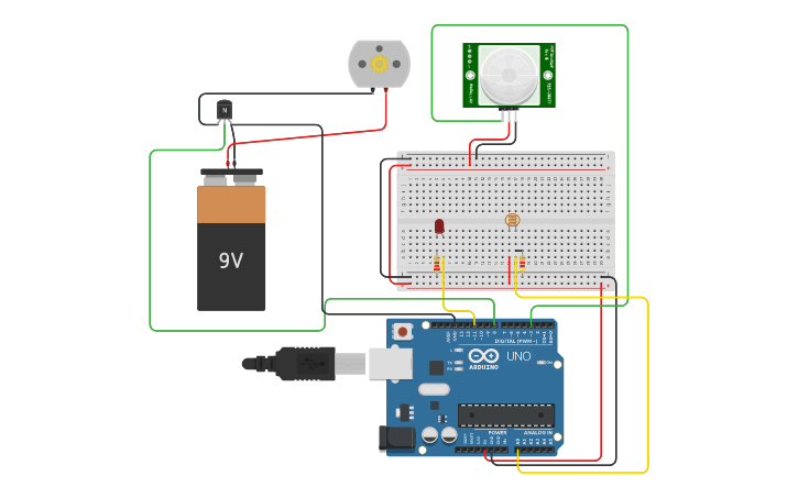 Circuit design Lighting Control System - Tinkercad
