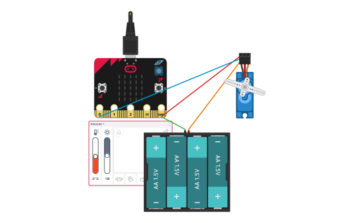 Circuit design Servo Motor | Servo-motor - Tinkercad