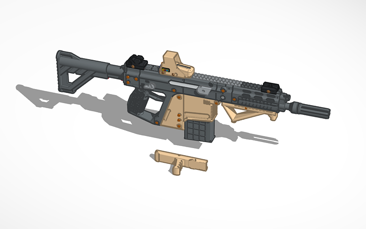 3D design vector gun 9mm - Tinkercad
