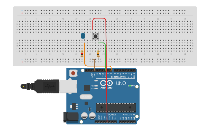 Circuit design Push Button - Tinkercad